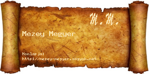Mezey Megyer névjegykártya